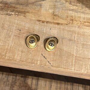 Christian Dior Vintage Gold Tone CD Monogram Cufflinks